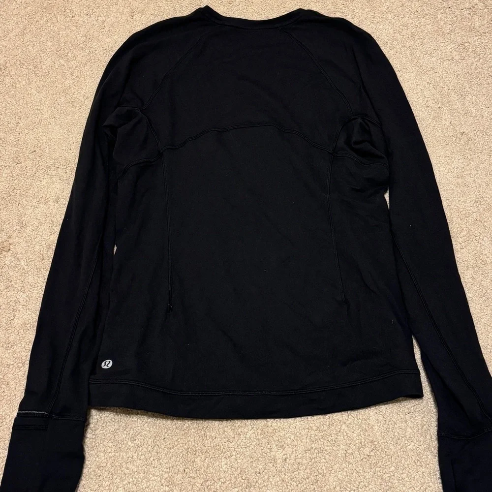 Lululemon It’s Rulu Run Long Sleeve Size 10 Black Athletic Running Fitted Top